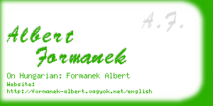 albert formanek business card